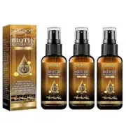 3pcs Biotin Hair Growth Spray Anti Hair Loss Fast Regrowth Scalp Treatment Serum