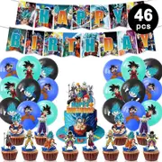 Dragon Ball Theme Birthday Party Decorating Set - Party Banner Laxtex Balloons Cake Cupcake Toppers Swirls