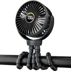 Portable Stroller Fan Small Battery Powered Cooler w/ 360° Rotation 3-Speed D...