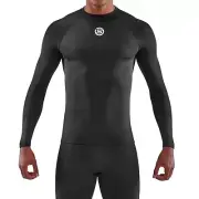 Skins Series-1 Mens Compression Long Sleeve Top (Black) | GREAT BARGAIN