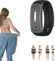 Ultrasonic Body Shape Wristband, Magnetic Lymph Detox Bracelet Lymphatic Drainage Magnetic Bracelets--Black-Code12726