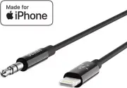 Belkin 3.5mm Audio Aux Cable with MFi Lightning Connector 3 FT and 6 FT - Black