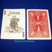 (6) Joker Black and White / Red Back Bicycle Gaff Playing Cards for Magic Trick