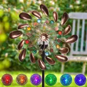 Large Metal Windmill Wind Kinetic Spinner Solar Garden Yard Decor Sculpture