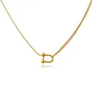 Culturesse Astra Dual Link 49cm Pendant Chain Necklace 18K Gold Plate Jewellery