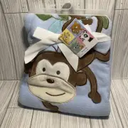 Garanimals Blue Plush Monkey Baby Blanket 30x40” Walmart with Tags