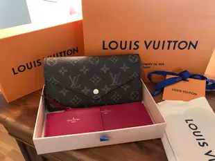 LV 正品女用皮夾含卡片夾與零錢包三用