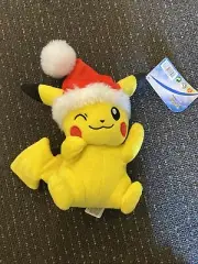 TOMY Santa Hat Pikachu Plush Pokémon Christmas Nintendo