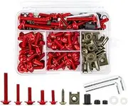 Motorcycle Fairing Bolt Kit 177pcs Motorcycle Fairing Bolts Body Screw Nuts for Hon┐da for CB650R for PCX 125 for NC750X for ADV 350 X(Red)