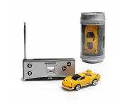 Mini RC Car in a Can Radio Remote Control Micro Racing Car (Yellow)