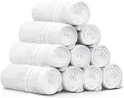 LINENOVA 100% Cotton Face Washer Towel (10 Pack) - Ultra-Soft, 500GSM Highly Absorbent Quick Dry - Great Value Ribbon Gift Pack - Perfect for Hotel, Gym, Spa, Kitchen - 30x30cm - White