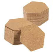 100 Pcs Self-Adhesive Cork, 4"x4"x1" Hexagon Cork Mats Coaster Backing Sheets