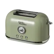 Davis & Waddell Manor Electric 2 Slice Bread Toaster with Crumb Tray Green