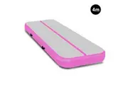 4m x 2m Air Track Gymnastics Mat Tumbling Exercise - Grey Pink