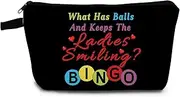 YULUENZE Colorful Bingo Makeup Bag Funny Bingo Slogan Print Toiletry Organizer Pouch with Zipper Colorful Bingo Small Cosmetic Bag Present for Bingo Lovers Women Friends, hzt0581