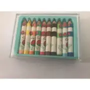 Vtg Sweet Berry Perfumed 10 Mini Colored Pencils Lovely Fan Case Made In Japan