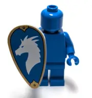 Lego - Minifigure Utensil - Gold Blue, Dragon, Shield, Castle