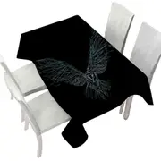 Artistic Flying Owl Drawing Tablecloth