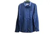 Jeanswest Dark Blue Plain Long Sleeve Collared Shirt Button Up Mens Size L NEW