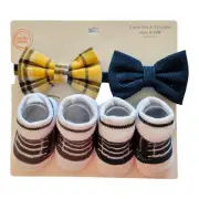 Baby Boy Bow Tie Bootie Set 0 12 Months Newborn Gray Navy Mustard Wonder Nation