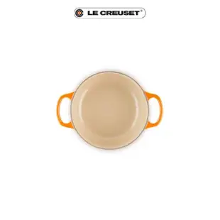 【Le Creuset】典藏琺瑯鑄鐵鍋圓鍋 18cm(火焰橘-鋼頭)