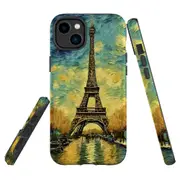 For iPhone 14 Tough Protective Cover, Eiffel Tower Painting