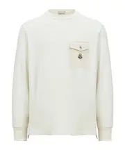 Moncler Logo Patch Chest Pocket Crewneck Sweatshirt S,L,XXL white