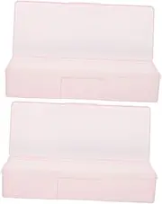 LALADEFIEE 2pcs Nail Kit Manicure Organizer Case Nail Polish Carrying Case Manicure Organizers and Storage Pink Plastic