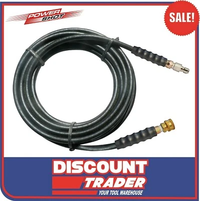 Powerblast Powershot Petrol High Pressure Washer Rubber Hose 10m x 3/8" Quick
