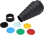 Nutriess Flash Snoot Mount Conical Snoot Kit Optical Photography Flash Condenser Tube for Studio Photo Video Shooting Accessory