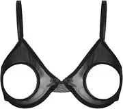 [GRRKDFQ] Women's Erotic Costumes Cutout Bra Open Chest Bra Topshollow Out Lace Brassiere Underwear