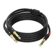 10FT 1/4" TRS Stereo Y Splitter Cable 6.35mm TRS Male to Dual Male Audio Cord