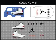 HotWheels(1/64), Kool Kombi "Air Jordan 002" Waterslide,PrintedWhiteFirst,Decals