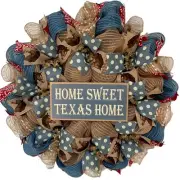 Home Sweet Texas Home Wreath Handmade Deco Mesh