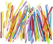 Pack of 100 Needles, Felting Needles, Sewing Needles, Embroidery Needles, Blunt, darning Needles for Wool, for Sewing, Weaving Needles, Plastic Sewing Needles, Rivets, Yarn Needles, Large Eye Plastic