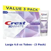 Crest 3D White Brilliance Toothpaste, Vibrant Peppermint, 4.6 oz - (3 Pack)