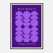 Galrie Bauhaus Exhibition Art Print - July 19, 1923 - Modernist Geometric Design, Black Frame, A4 21 x 30cm (8 x 12inch)