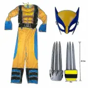 Kids Wolverine Costume Boy Superhero Jumpsuit Kids Halloween Cosplay Mask/wolf Claw Props Fantasy