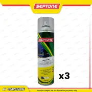 3 x Septone Acrylic Paint Topcoat Clear Aerosol Spray 400 Gram UV Resistant