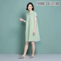 在飛比找momo購物網優惠-【YVONNE 以旺傢飾】雙層紗娃娃領短袖洋裝(開心果綠)