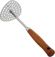 Garneck Mashed Potato Masher Mashed Potatoes Kitchen Masher Mash Potatoes Ricer Masher Kitchen Tools Manual Potato Crusher Masher for Potatoes Flat End Food Masher Metal Potato Masher Wood