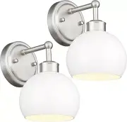 LIROUVET Wall Sconces Set of Two, White Wall Sconces in Metal Frame, Modern 1...