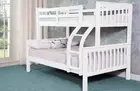 Wooden Triple Sleeper Bunk Bed - Connor Double Bunks - Grey White