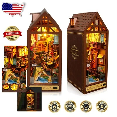 Unique LED Town Book Nook Kit - DIY Miniature with Realistic Decor Elements