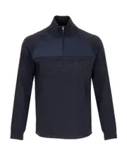 Semi-zipper sweater M,XXL Black