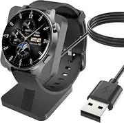 Compatible with TOZO S5 Smart Watch Charger Dock, Lamshaw Charging Stand Desk Holder Charging Dock Station Compatible with TOZO S5, S4, S3 Smart Watch (Black)