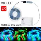 2 SETS 300LED RGB LED Strip Light Battery Operated 5m Requires 3 x AA Batteries