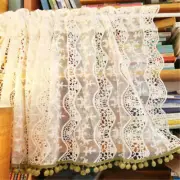 White Lace Short Curtain Window Sheer Drape Curtain Cabinet Valance Panel Home