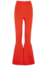 A.W.A.K.E Mode Flared Ribbed-knit Trousers - Red - L (UK14 / L) L (UK14 / L)