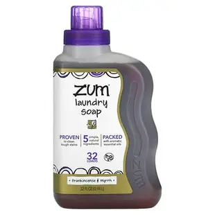 [iHerb] ZUM Zum Clean，芳香護理洗衣皂，乳香沒藥味，32 盎司（0.94 升）